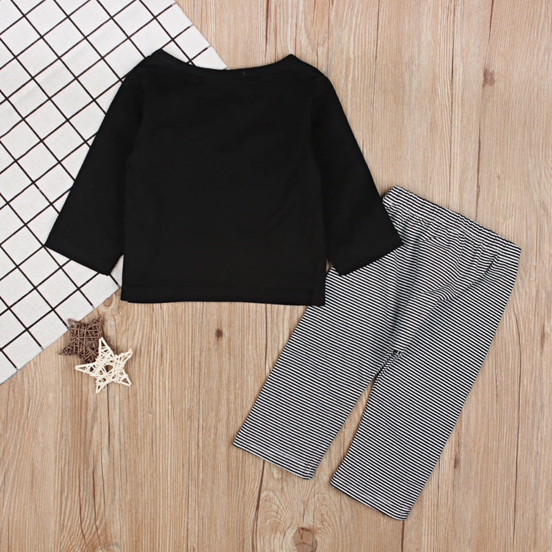 Koala Top Striped Pants Two Piece Set