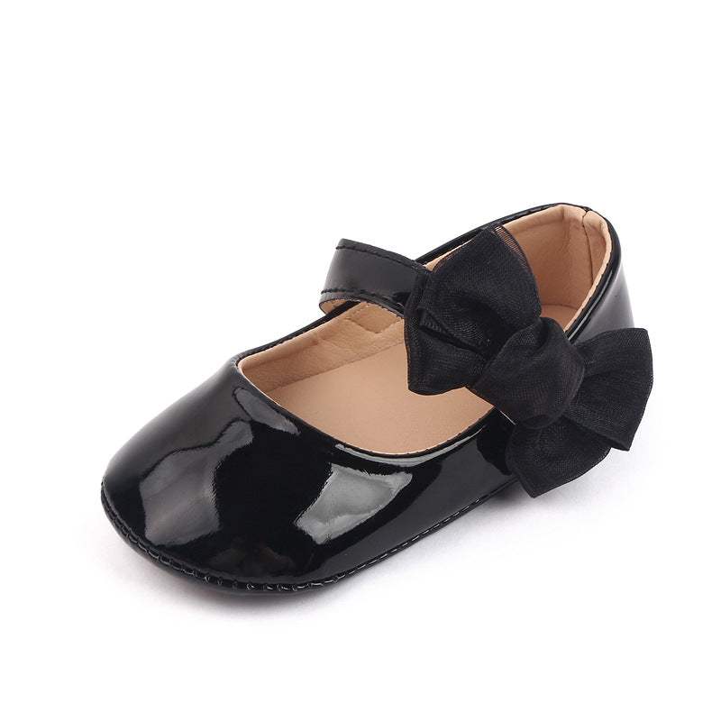 Cute Baby Girl Leather Bowknot Casual Shoes
