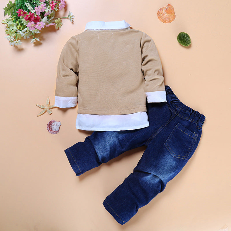Children's Denim Suit Gentleman Bow Tie