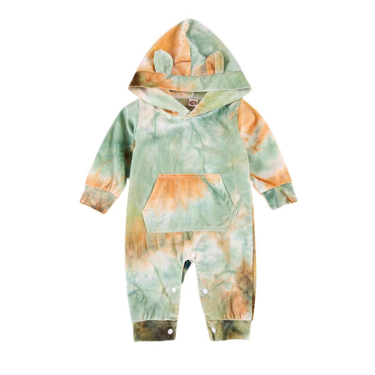 Tie Dye Romper Hooded Baby Jumpsuit
