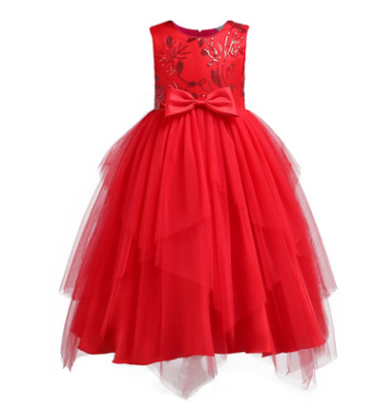 Girls Solid Color Prom Pageant, Wedding, Dresses