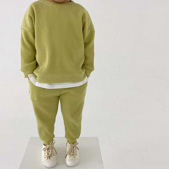 Infant Children's Thermal solid colored 2pc Set