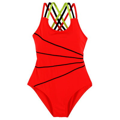 Children's Colorful strap One piece swimsuit