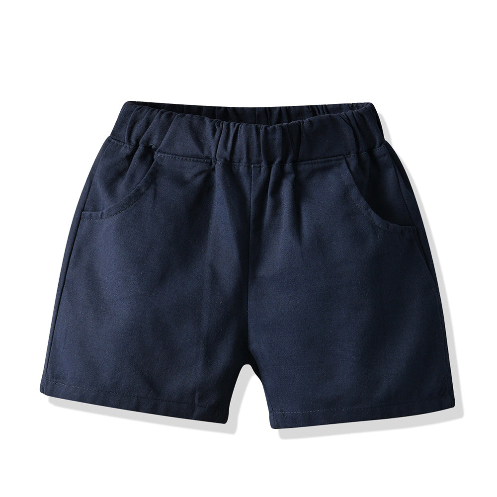 Boys Casual Star Short Sleeve Suit - Cotton Three-Piece Set