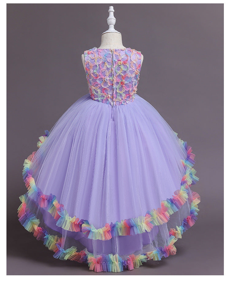 Girls Puffy Colorful Wedding Princess Pageant Dress