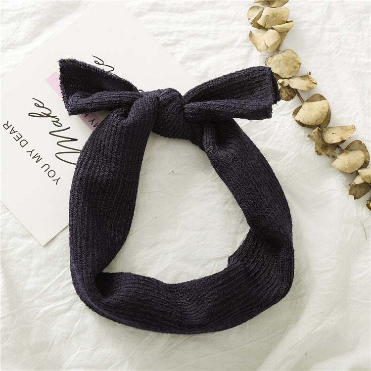 Baby Girls Solid Color Bunny Bow Hair Bands
