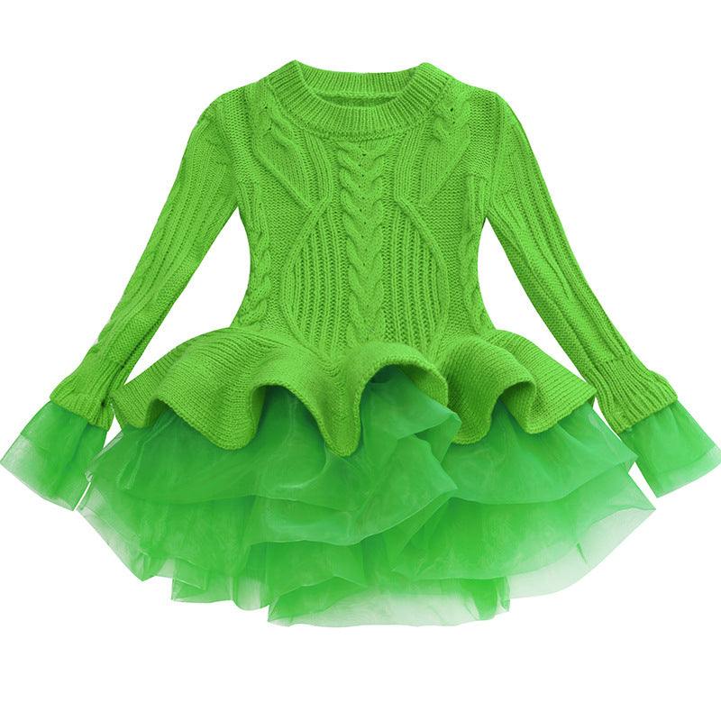 Classy Warm Sweater TuTu Girl Dress