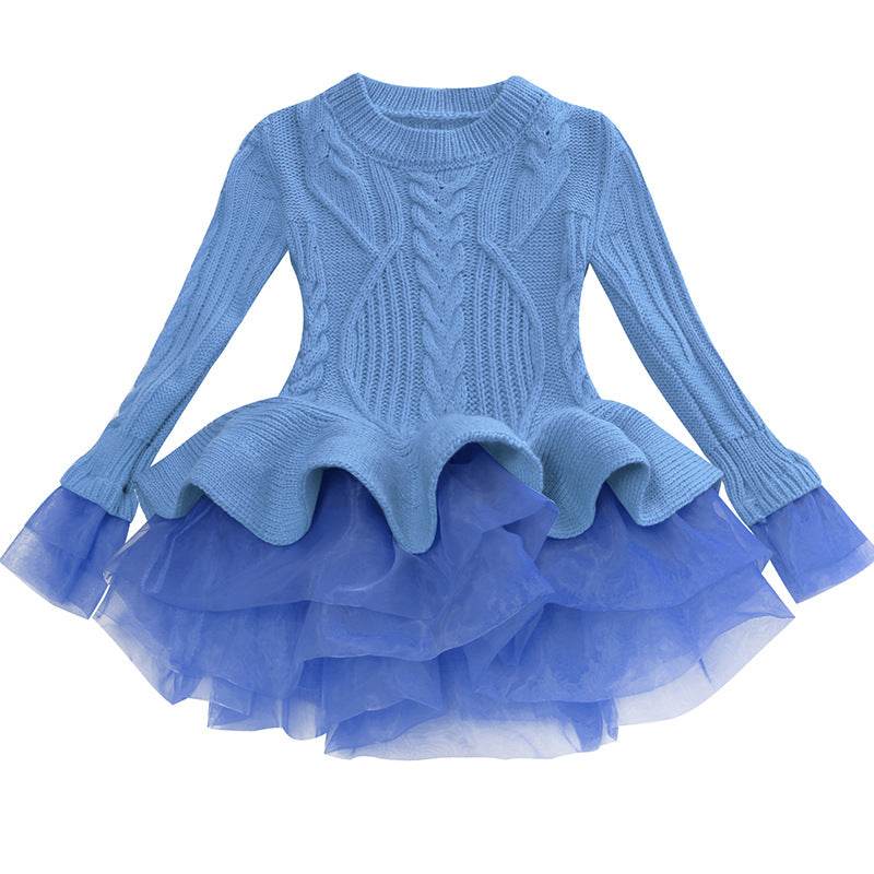 Classy Warm Sweater TuTu Girl Dress