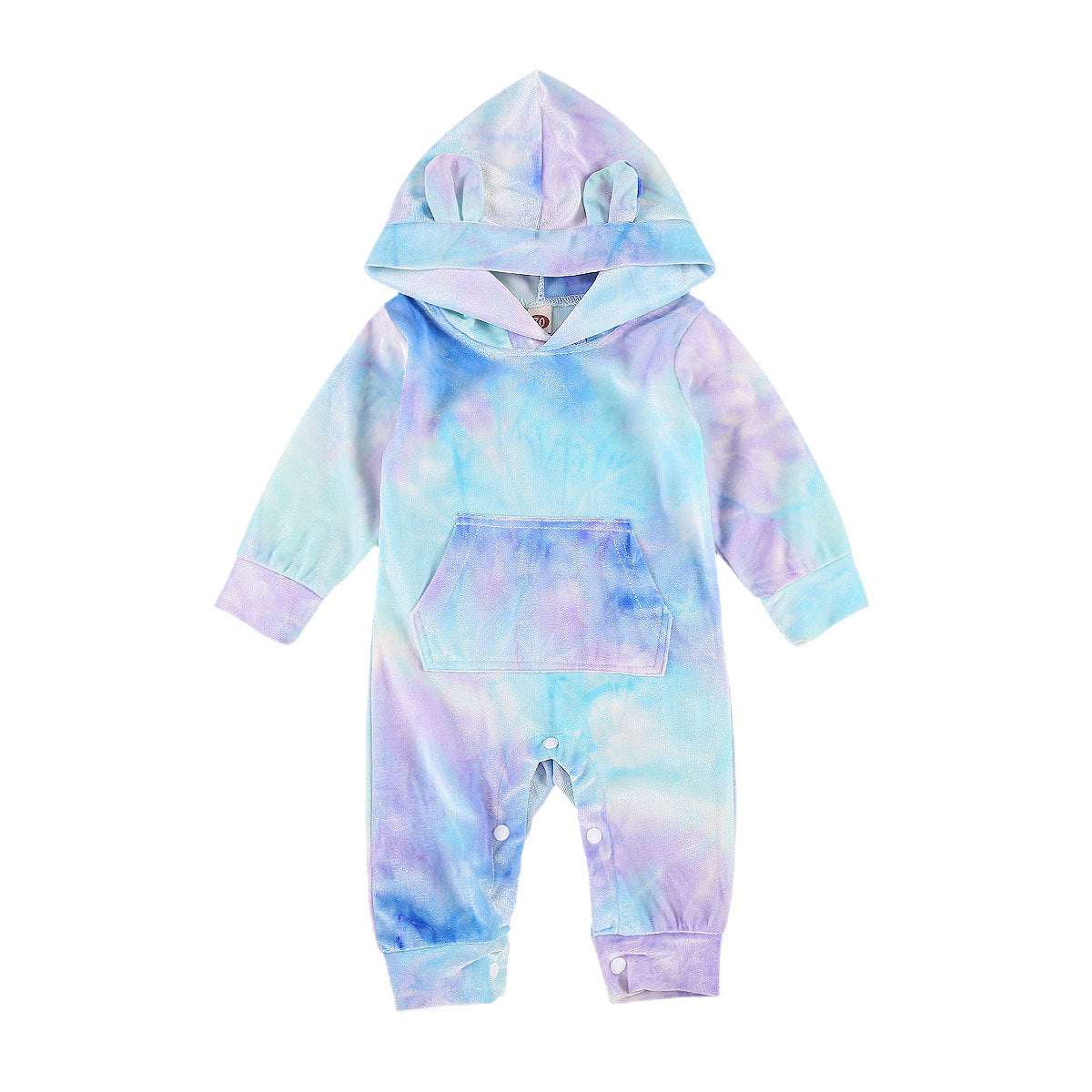 Tie Dye Romper Hooded Baby Jumpsuit