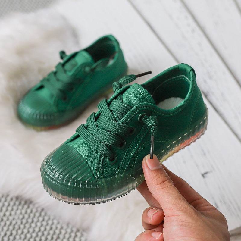 Casual Kids Canvas Fashion Clear Bottom Non-slip Sneakers