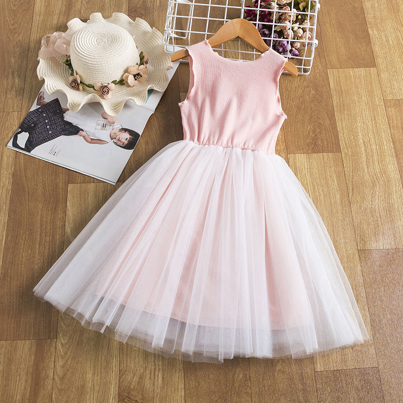 Little Girls Short Sleeved Swan Dress
