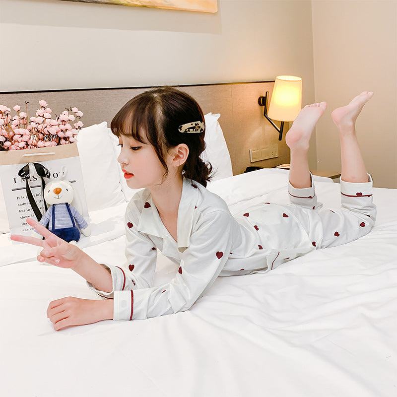 Big KIds Heart PJ's Two-piece Suit