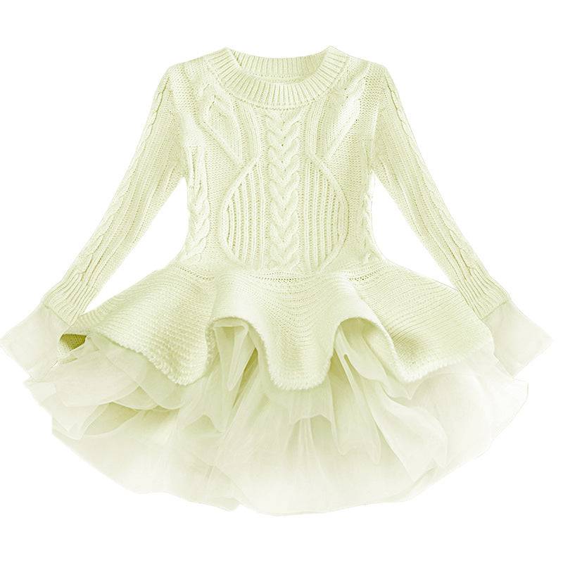 Classy Warm Sweater TuTu Girl Dress