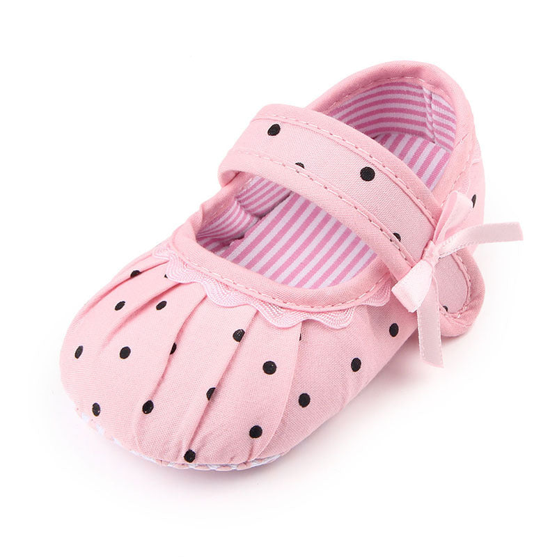 Baby Girls Cute Polka Dot Printed Anti-slip On Shoes
