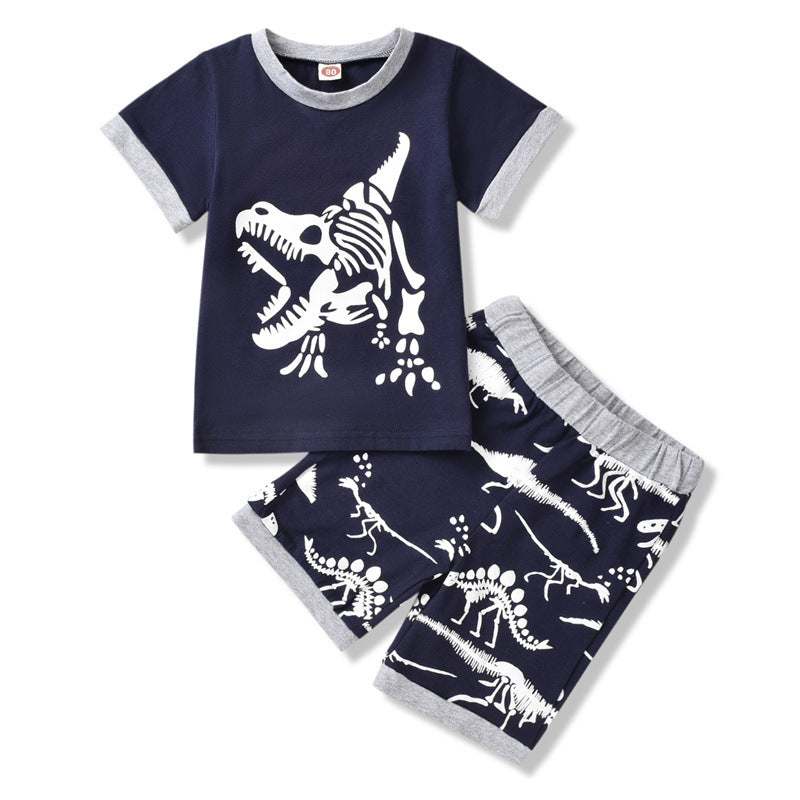 Summer Short-sleeved Dinosaur 2pc Set