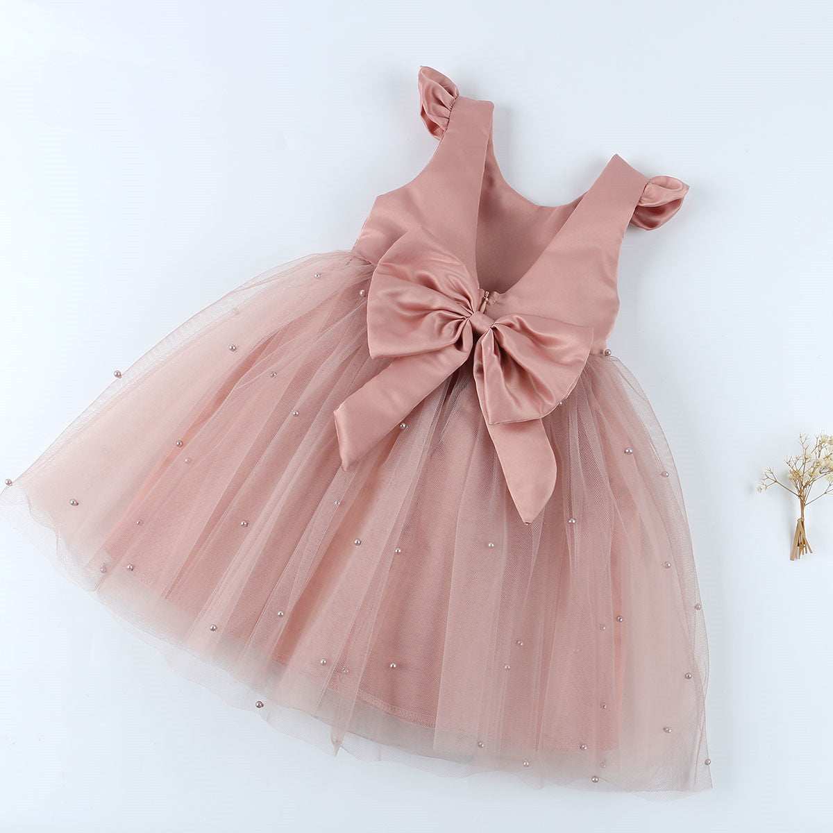 Princess Girls Pearl Bow Dress