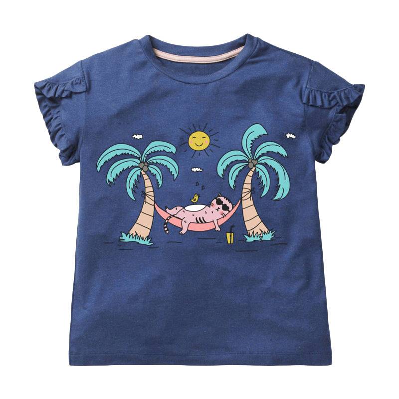 Summer Cotton Round Neck Short-sleeved T-shirt