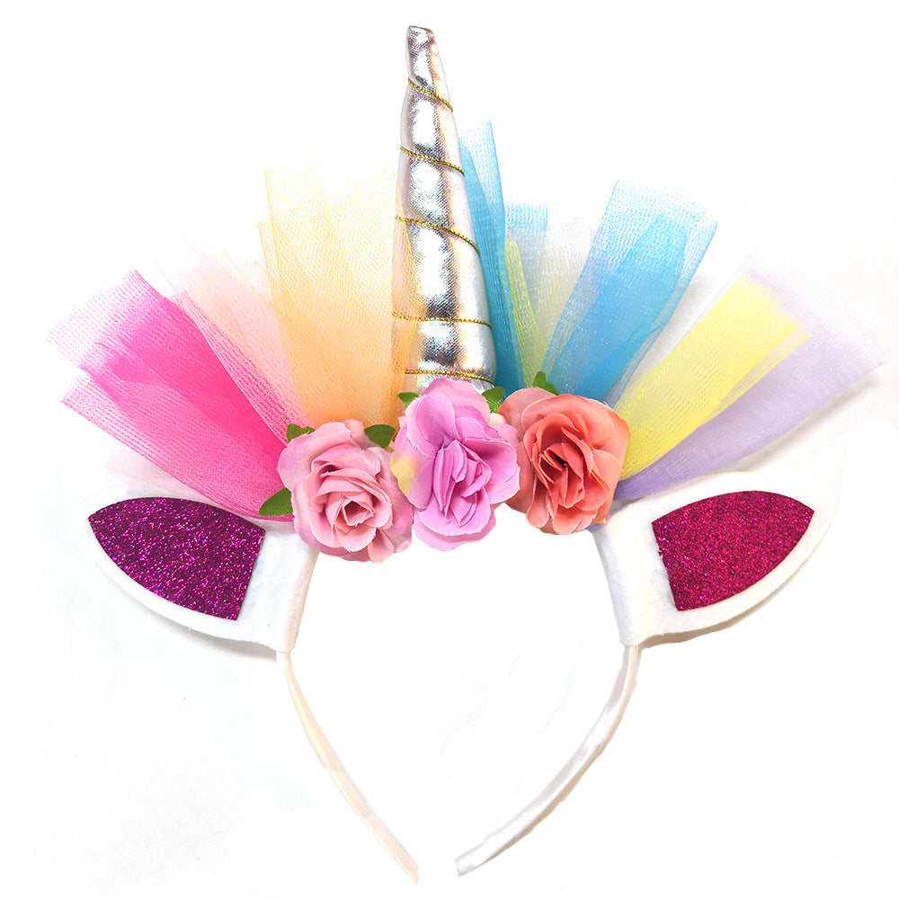 Princess Rainbow Mesh Unicorn Headband