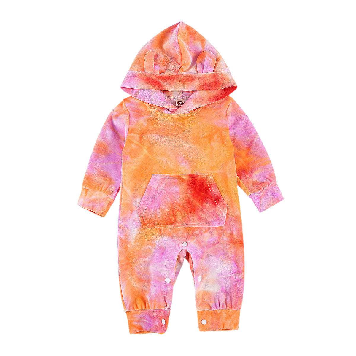 Tie Dye Romper Hooded Baby Jumpsuit