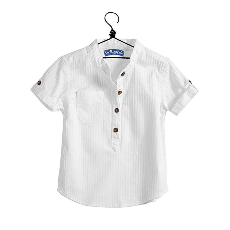 Casual Big Kids Summer White Short sleeve Shirt