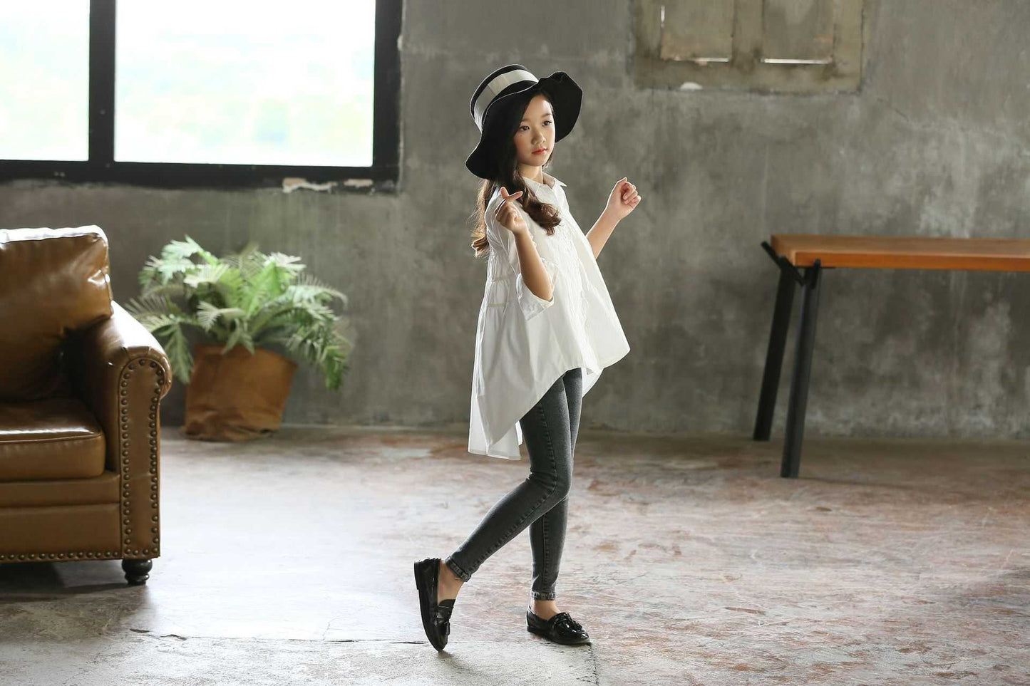 Big Kids Loose Fashionable Tops Swallowtails
