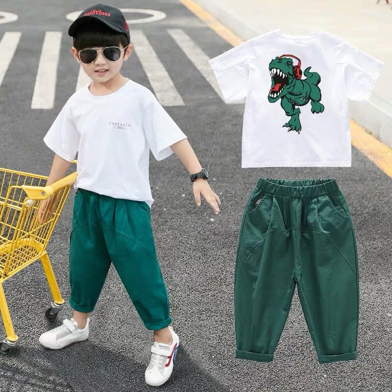 Boys Summer style Dinosaur Short Sleeve 2pc Set
