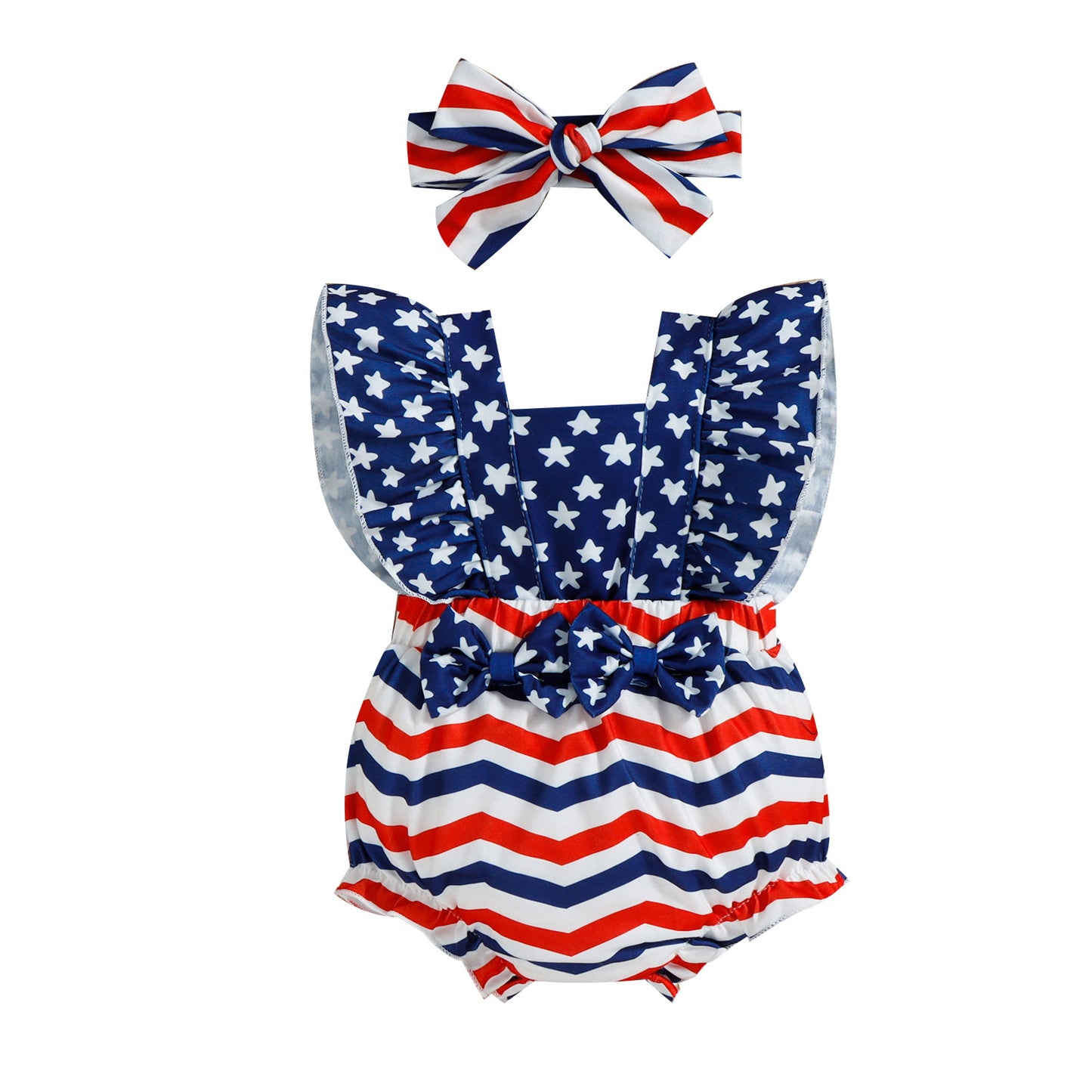 Stars & Stripe Double Butterfly Romper