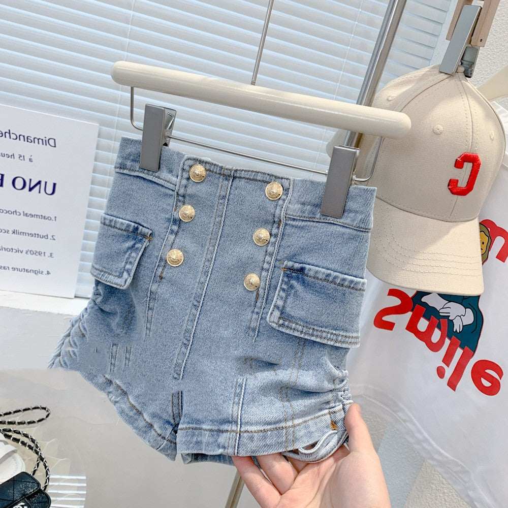 Summer Button High Waist Shorts