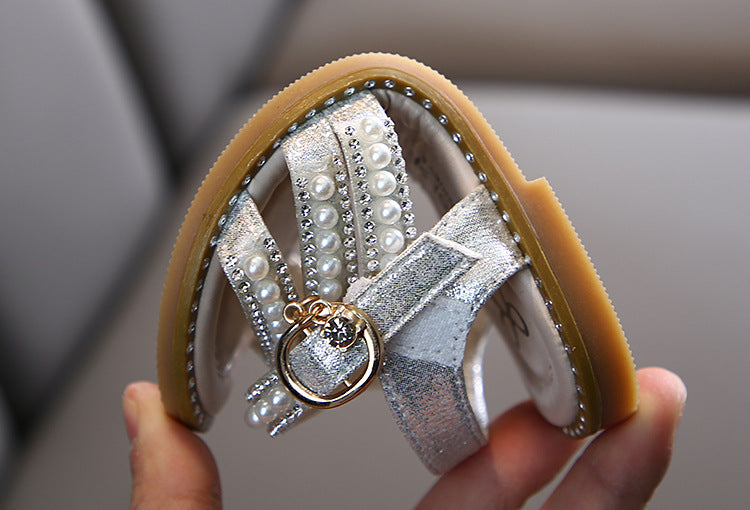 Little Girls Pearl Sandals