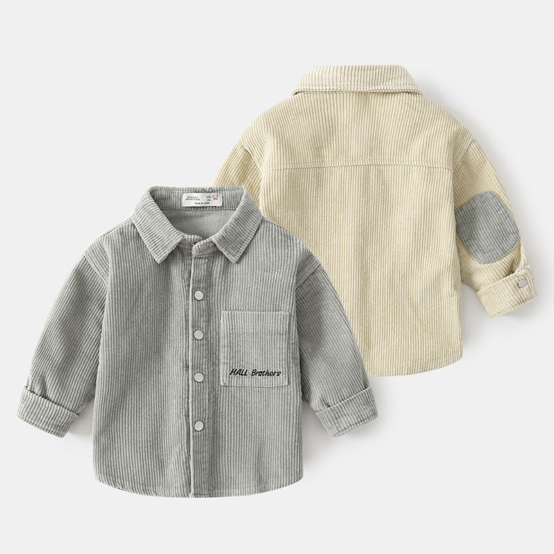 Boys Collar Cotton Long Sleeved Shirt