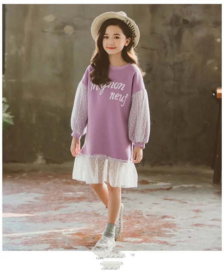 Big Girls New Style Long Sleeve dress