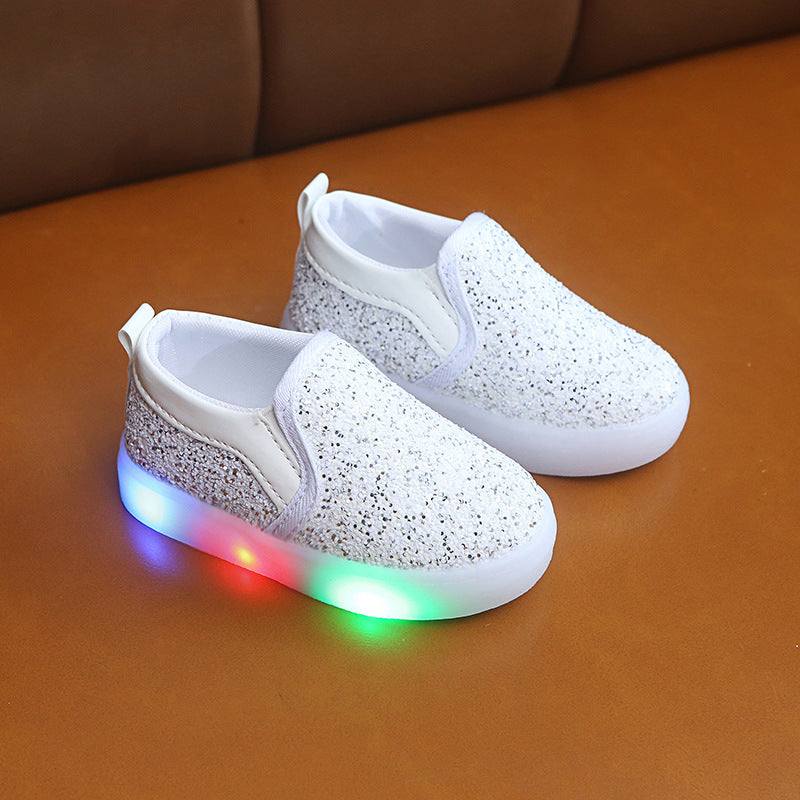 Kids Led Lighted Sneakers Sequin Shoes