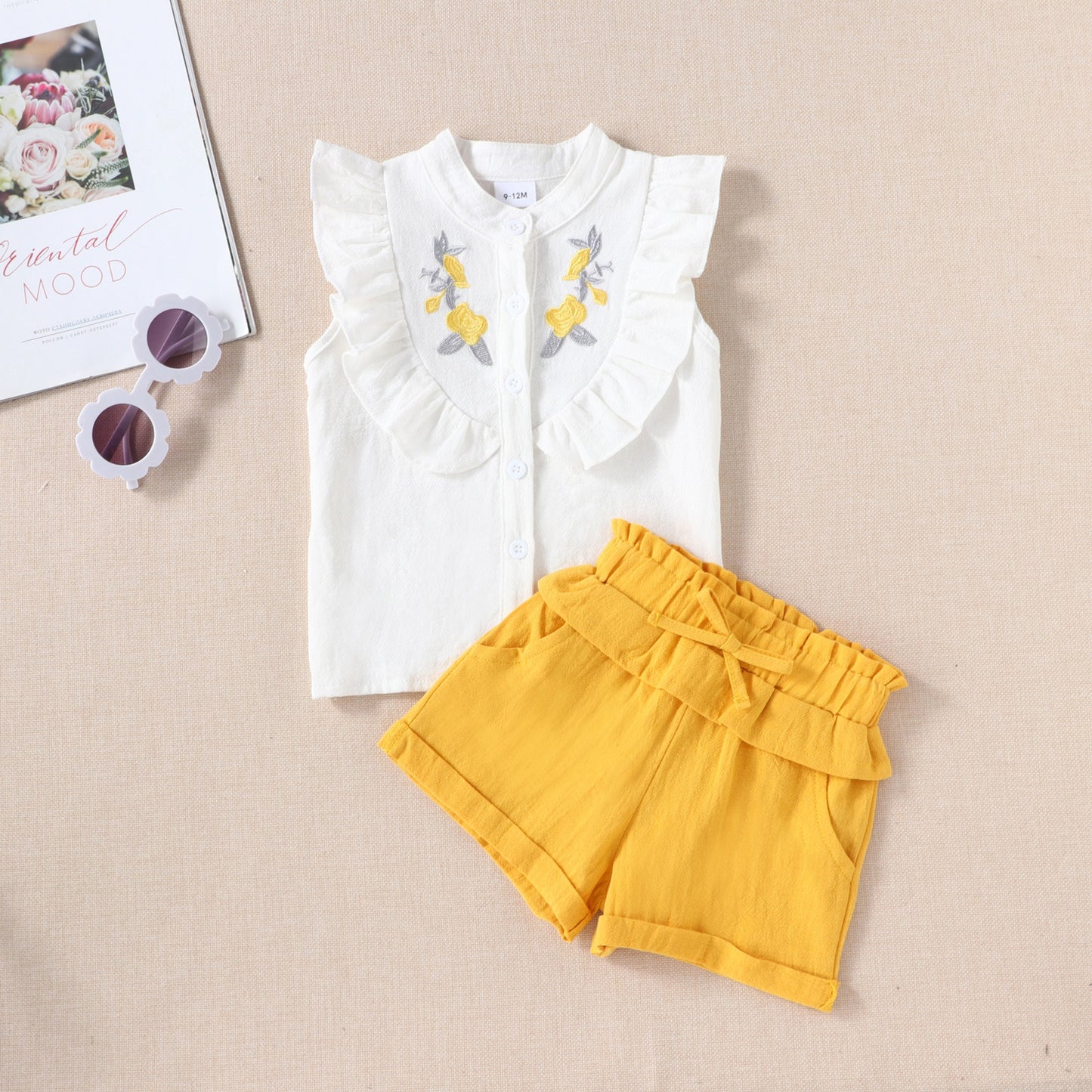 Summer Casual Sleeveless Shirt And Shorts Two-piece Set