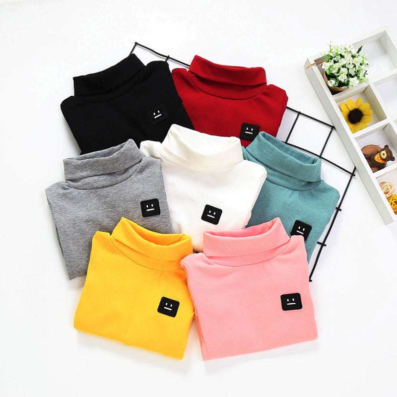 Casual Turtleneck Sweater Top for Kids Long Sleeve