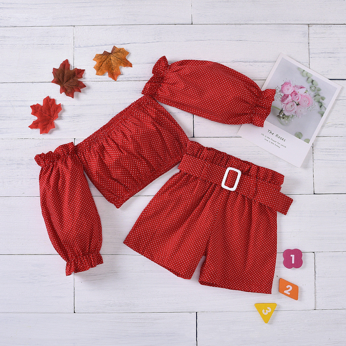 New Kids Cotton Off the shoulder with Shorts Casual Set