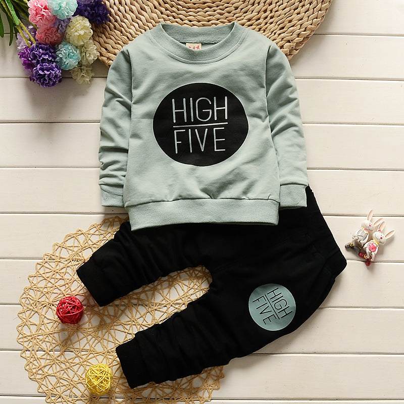 Baby Girl High Five Long Sleeve Two-piece Suit