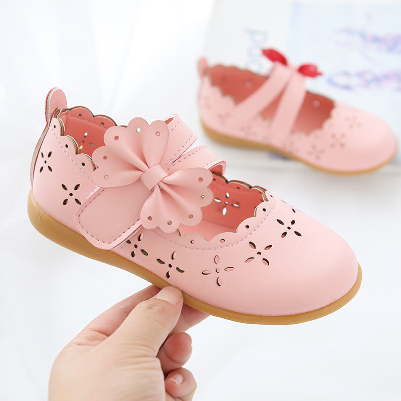 Little Girl Bowknot Leather Shoes