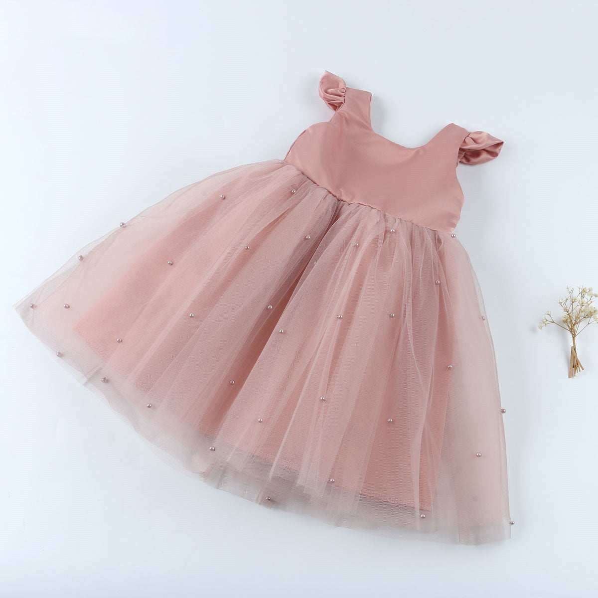 Princess Girls Pearl Bow Dress
