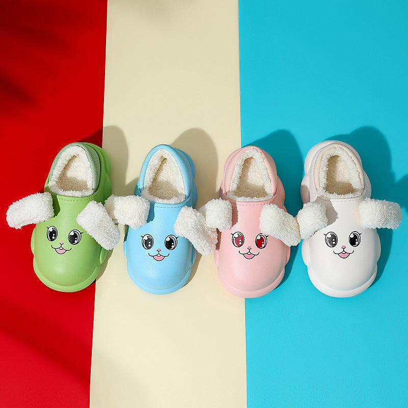 Thick Soled Waterproof Children's Cotton Slippers