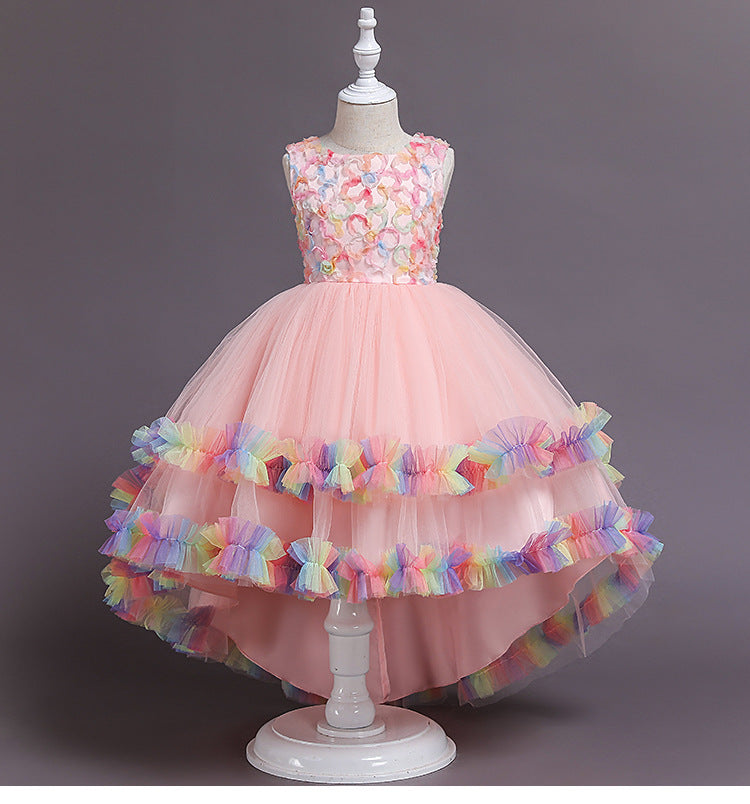 Girls Puffy Colorful Wedding Princess Pageant Dress