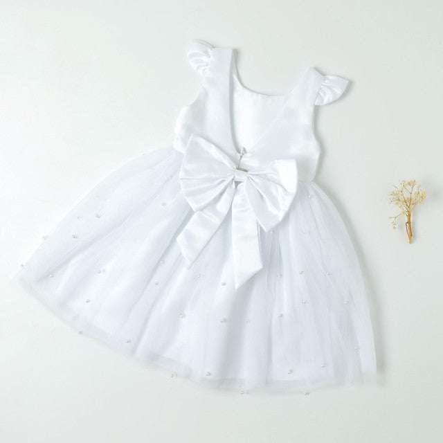 Princess Girls Pearl Bow Dress