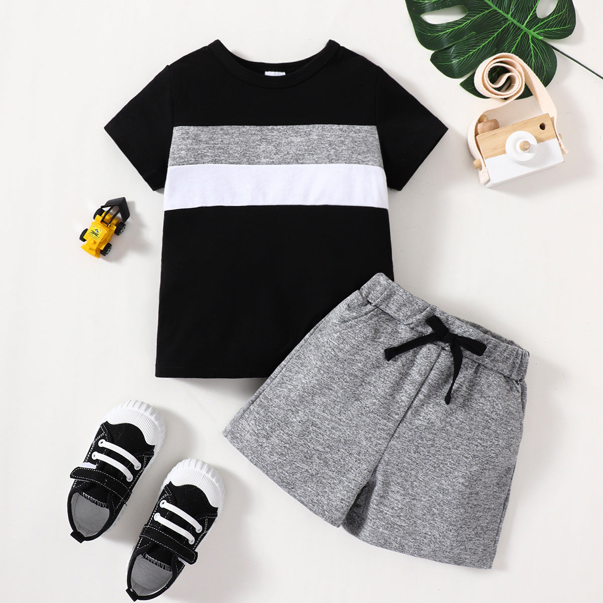 Boys Crew Neck Short-sleeved Set