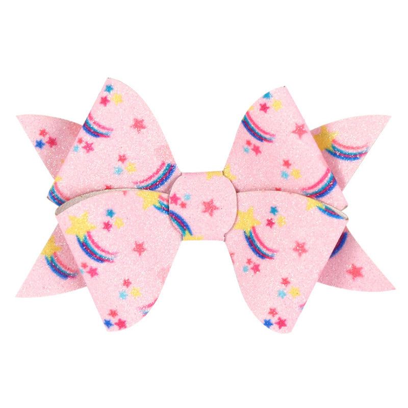 Children's Windmill Bow Glitter Hairpin