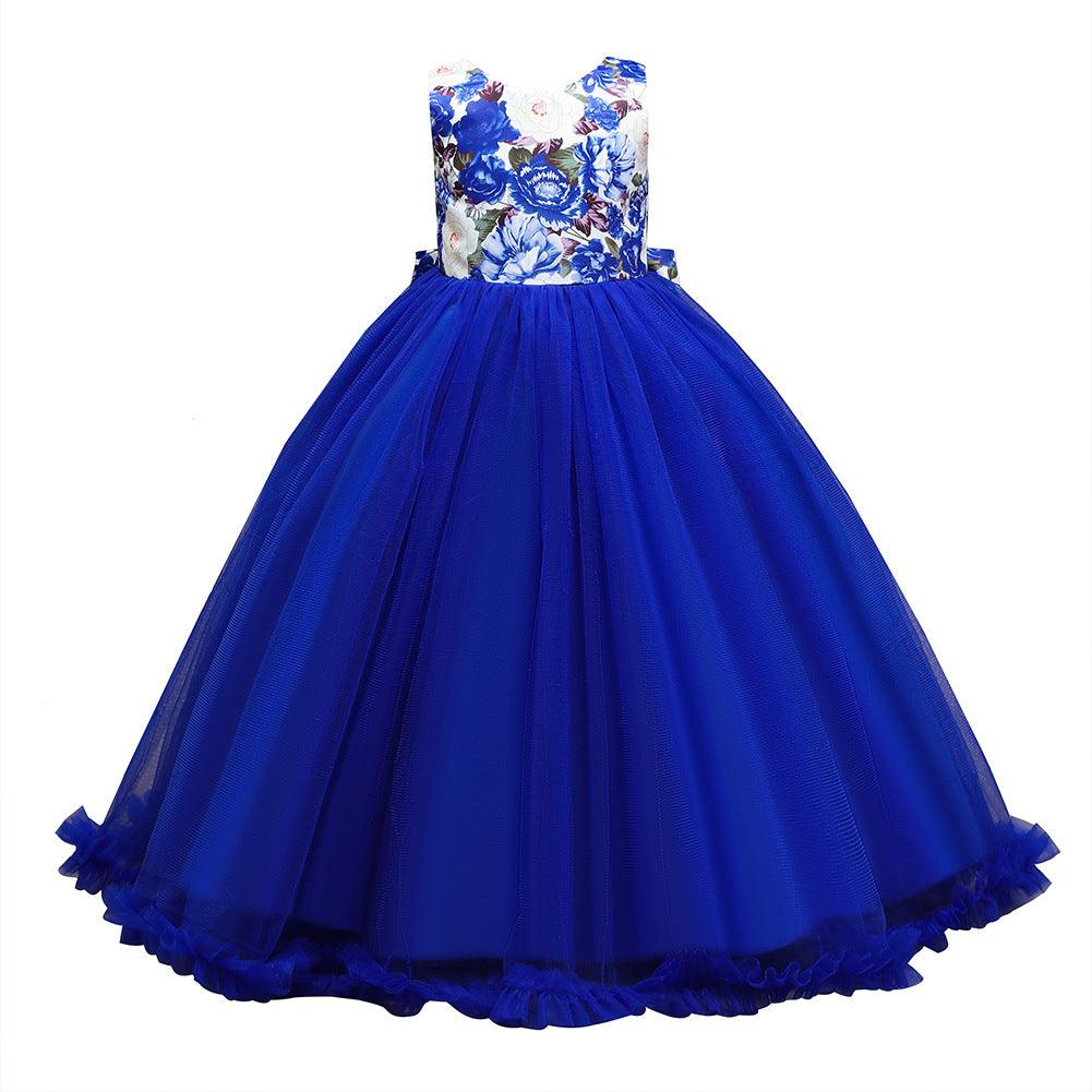 Kids Mesh Rainbow Skirt flower top Dress