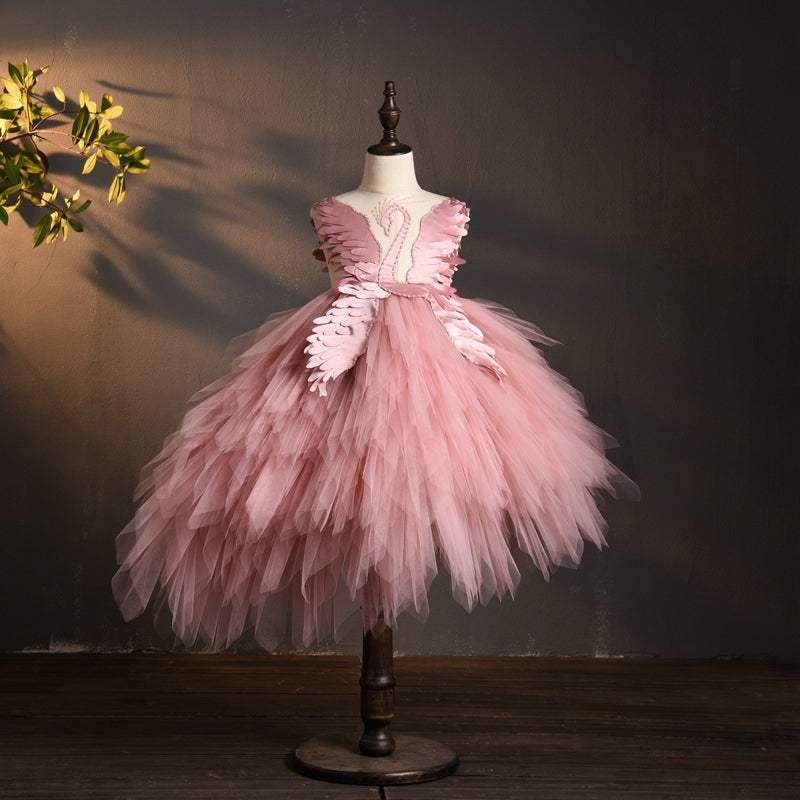 Flower Girls Prom Performance Peacock Dress