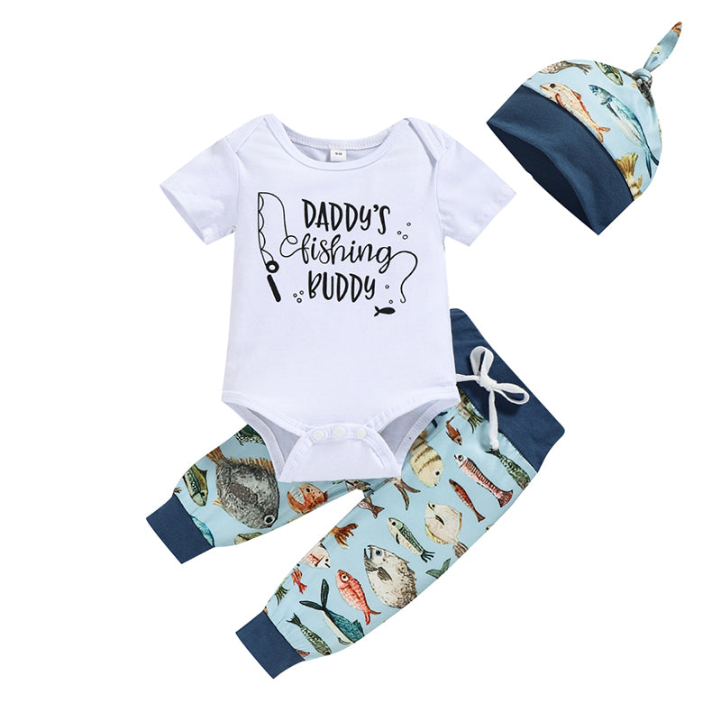 Boys Daddy Fishing Buddy Short Sleeve Set