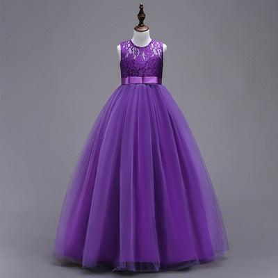 Girls Solid color Party Performing Princess Dress