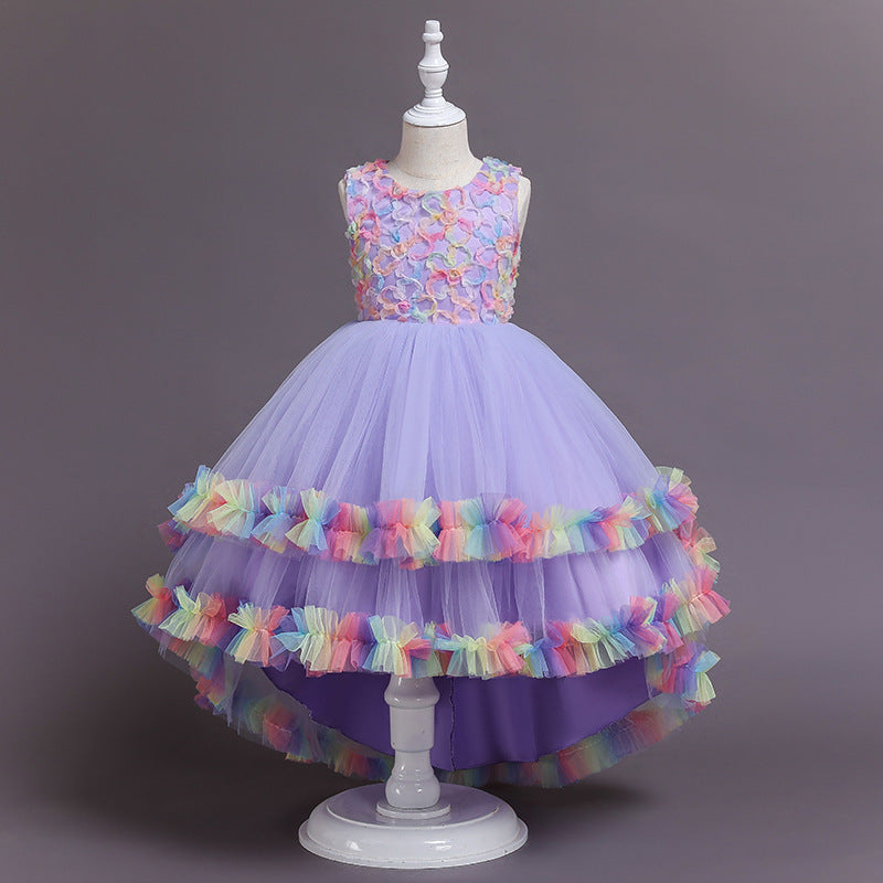 Girls Puffy Colorful Wedding Princess Pageant Dress