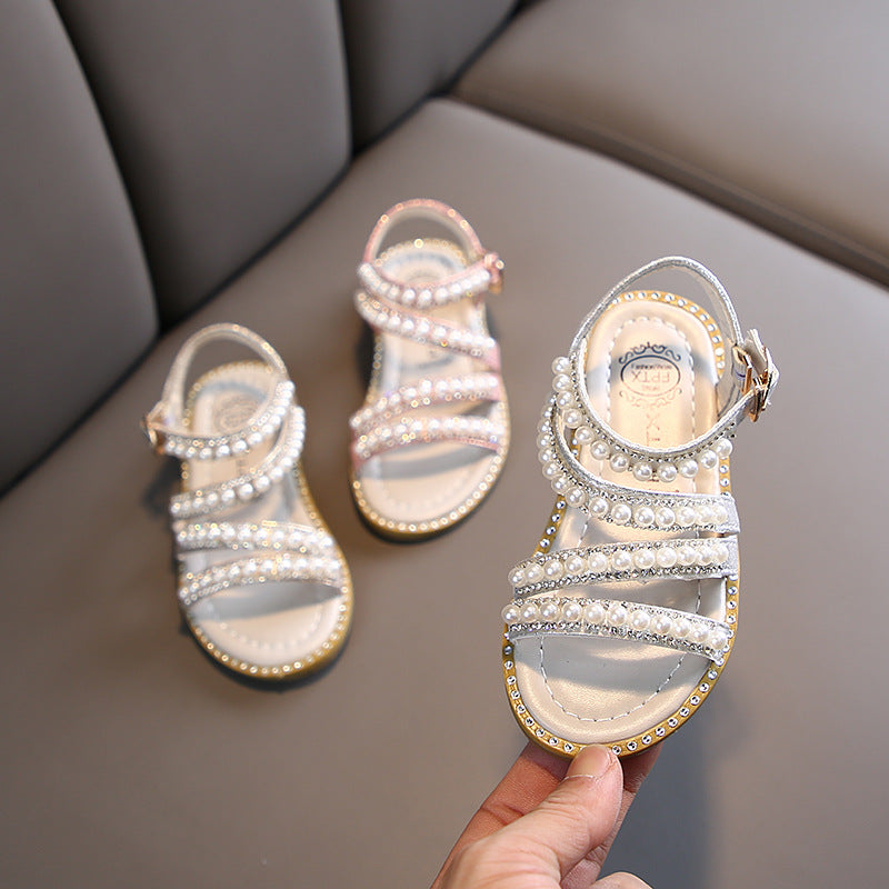 Little Girls Pearl Sandals