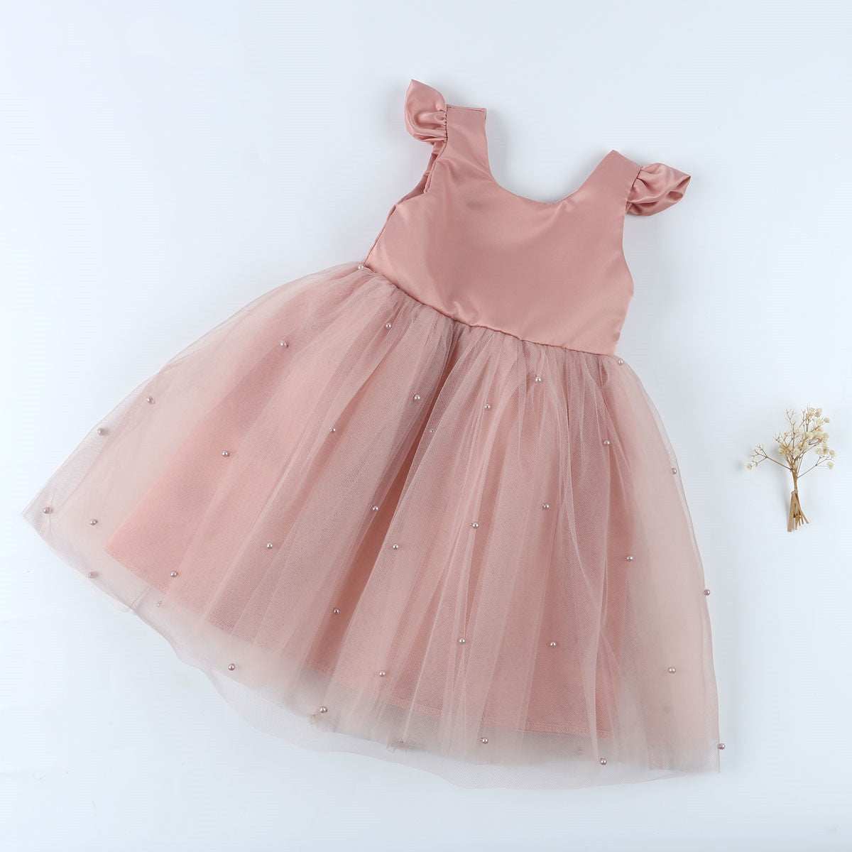 Princess Girls Pearl Bow Dress